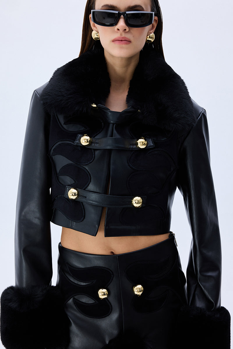 FW25-S-1007-Black-38 raisa_vanessa black-leather-midi-skirt-with-fur-finishing-and-black-velvet-embroidery