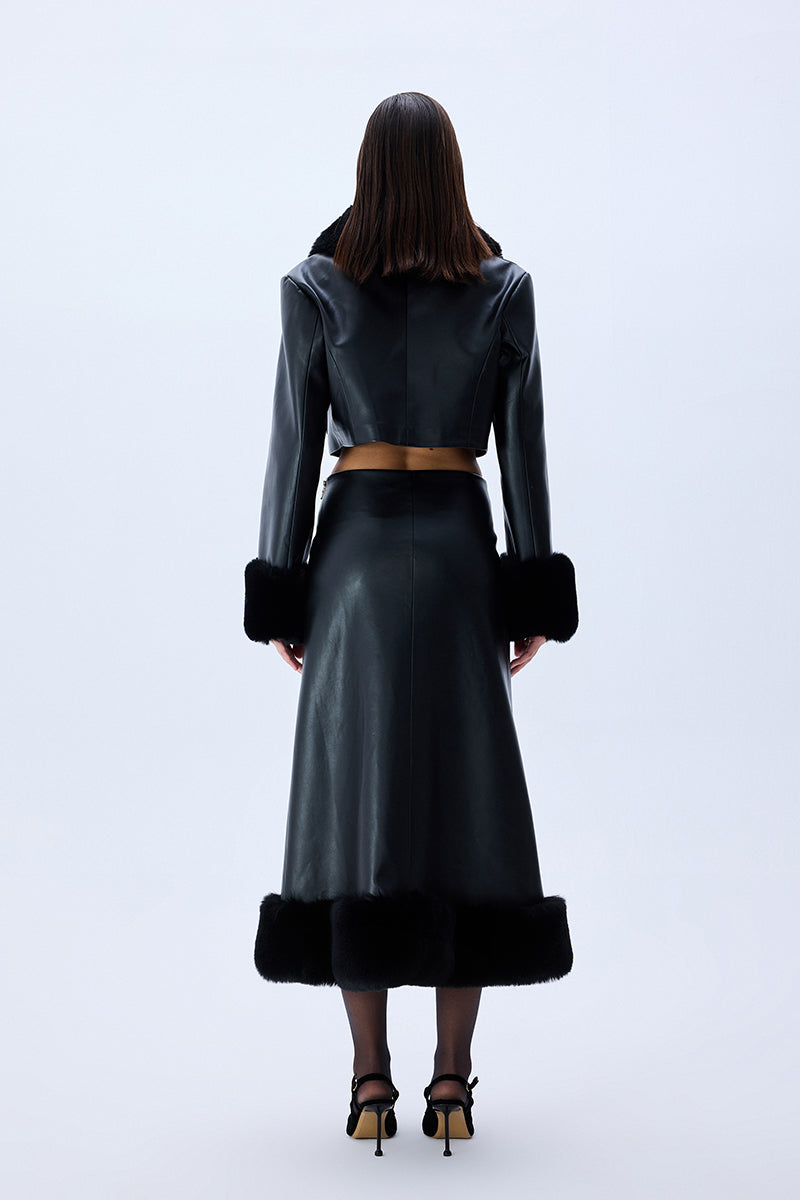 FW25-S-1007-Black-42 raisa_vanessa black-leather-midi-skirt-with-fur-finishing-and-black-velvet-embroidery
