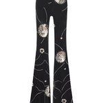 Black Sequined Jersey Flare Pants With
