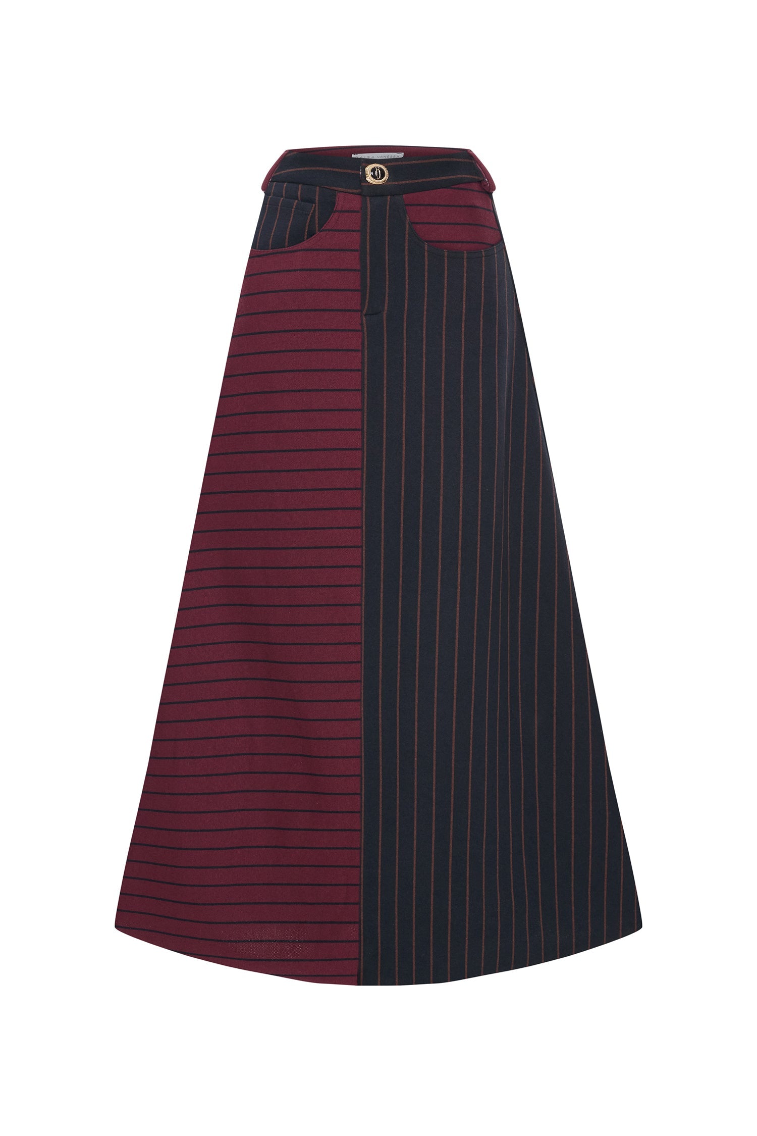 FW25-S-1011-Navy-42 raisa_vanessa navy-burgundy-knitted-stretchy-skirt