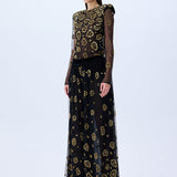 Tulle Transparent Top With Leopard Sequin