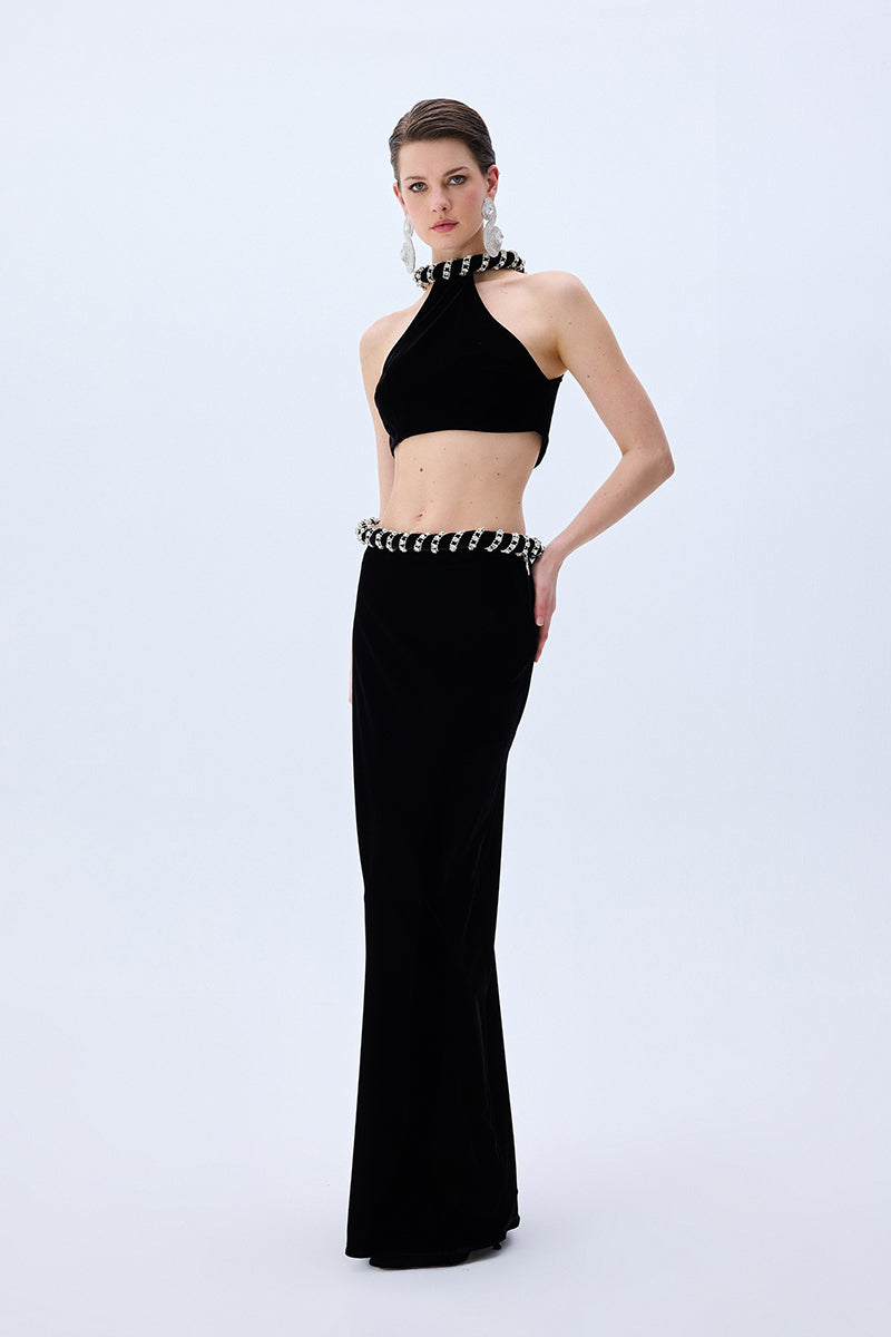 FW25-T-1007-Black-36 raisa_vanessa black-velvet-crop-top-with-crystal-rope-neckline