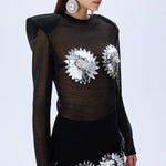 FW25-S-1005-Black-38 raisa_vanessa black-crepe-mini-skirt-with-patent-flower-detail
