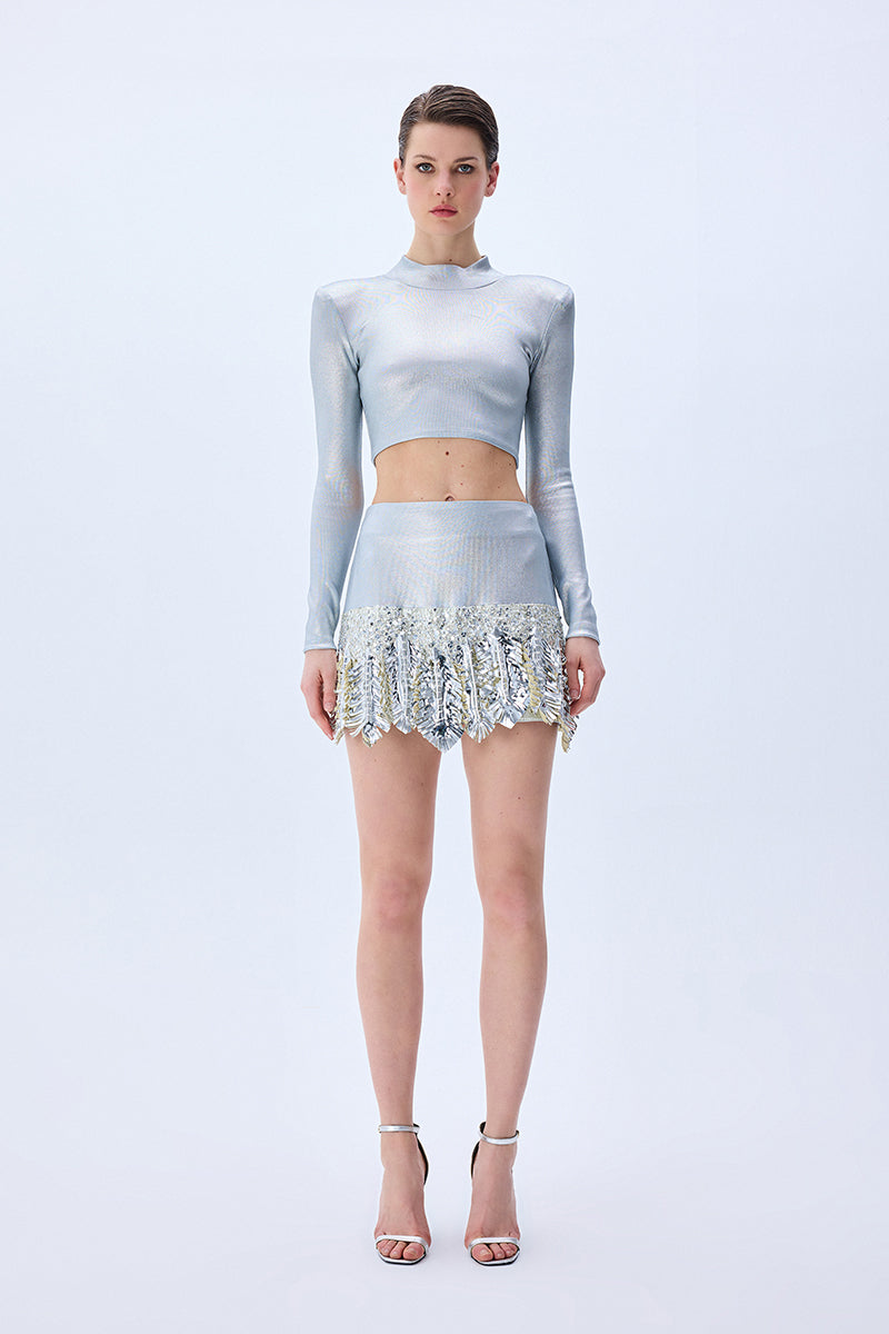 Metallic Knitted Top