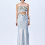 Metallic Knitted Maxi Skirt