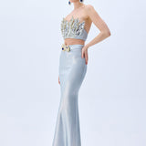 Metallic Knitted Maxi Skirt