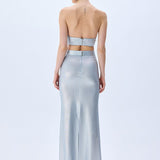 Metallic Knitted Maxi Skirt