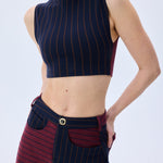 FW25-T-1024-Navy-38 raisa_vanessa navy-burgundy-knitted-stretch-halter-neck-crop-top