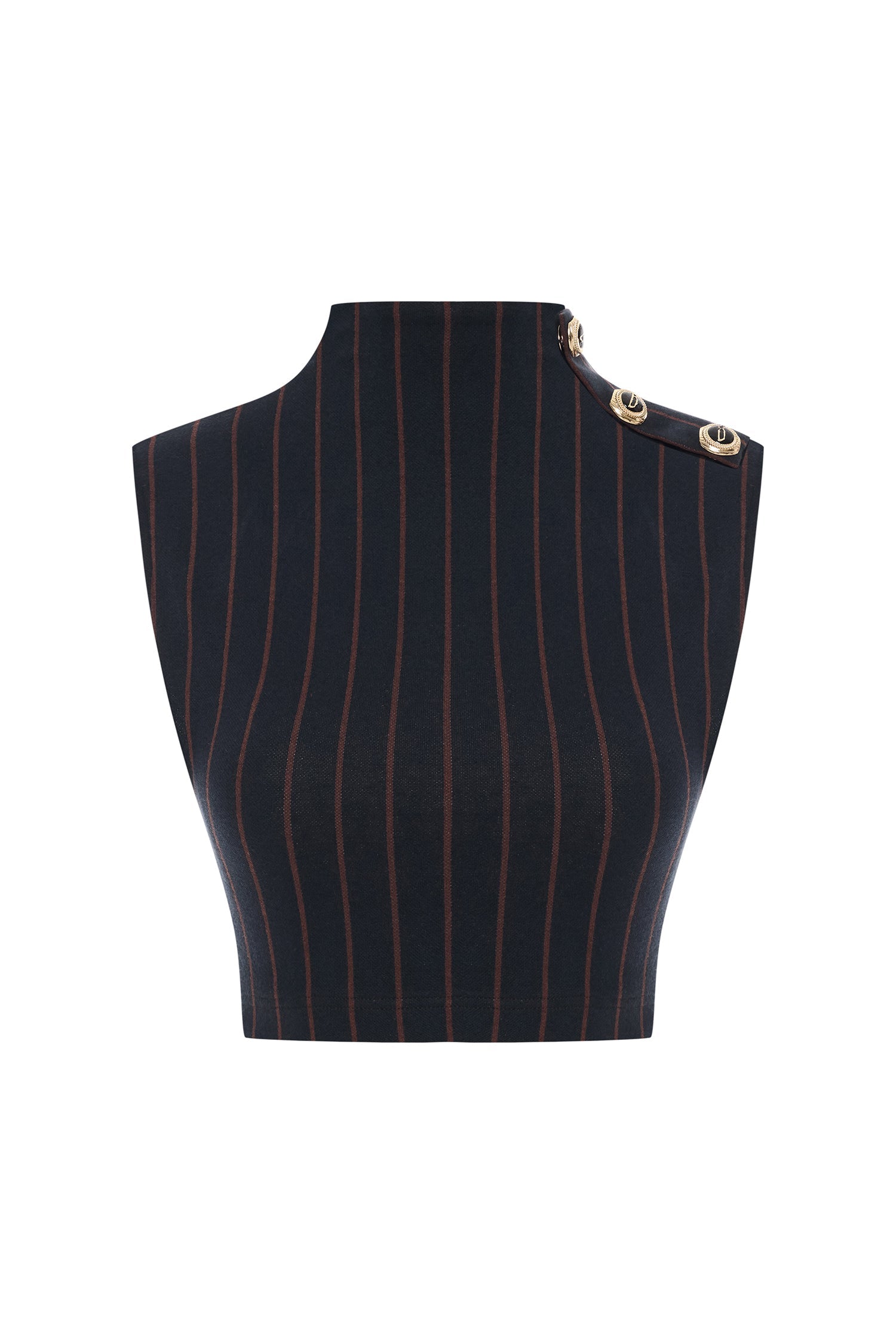 FW25-T-1024-Navy-44 raisa_vanessa navy-burgundy-knitted-stretch-halter-neck-crop-top