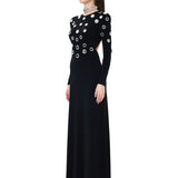 Black Jersey Dress With Mirror Embellishment