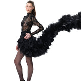 Organza Laser-Cut Skirt, High-Low Hemline