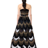 Gold Glitter Lampshade Skirt With Velvet Borders