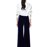 Navy Velvet Flare Pants