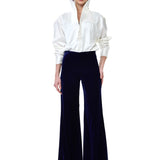Navy Velvet Flare Pants