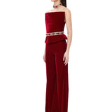 Red Velvet Flare Pants