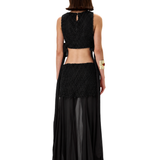 Black Chiffon Maxi Skirt