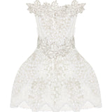 Grape Embroidered Crystal Beaded Structural Mini Dress