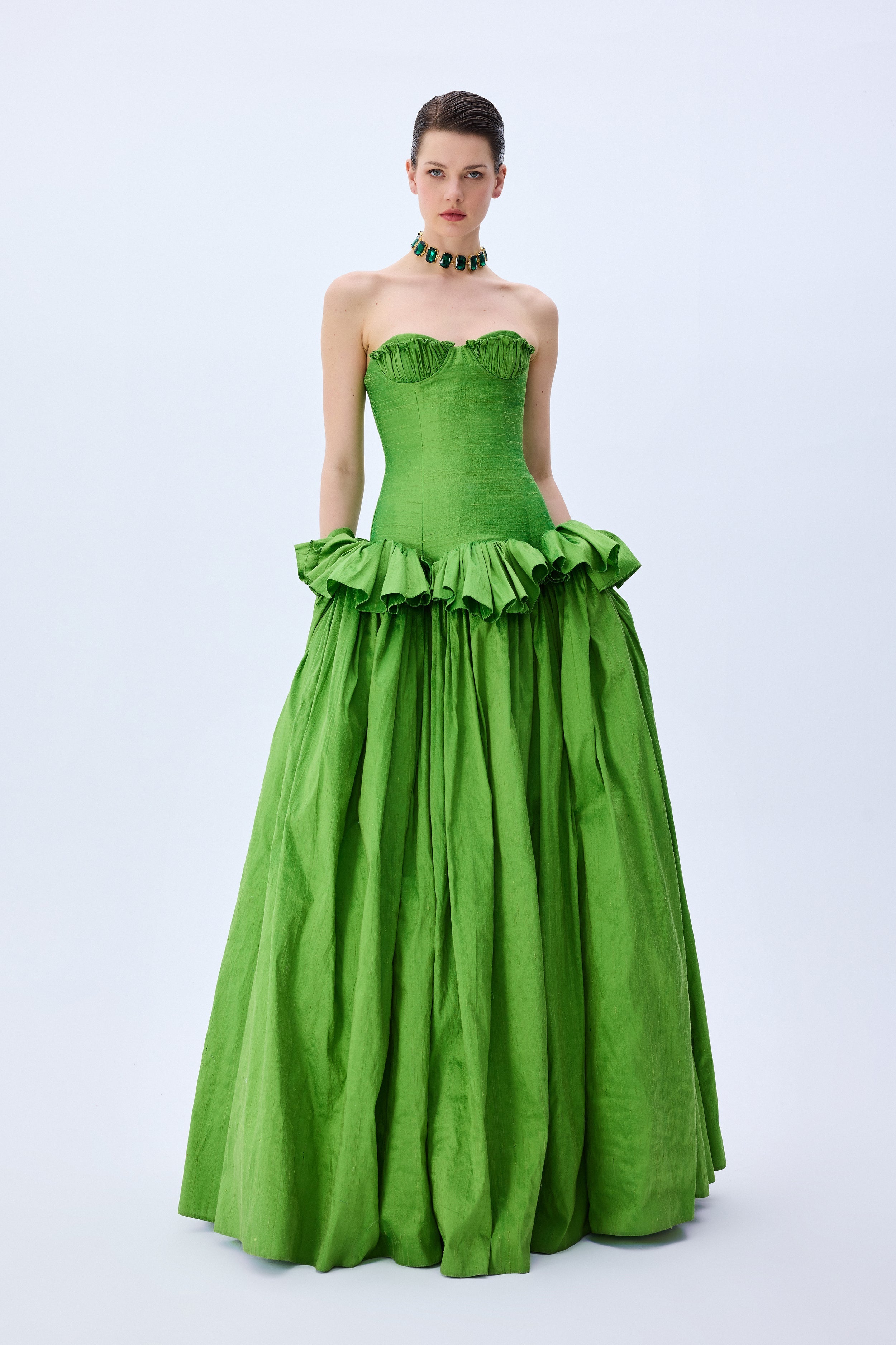 HC25-D-1003-Green-34 raisa_vanessa pistachio-green-silk-shantung-corseted-ball-gown