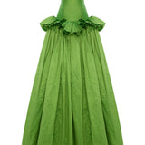 Pistachio Green Silk Shantung Corseted Ball Gown