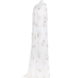 Crystal Emboridered Tulle Cut Out Gown With Crystal Stoned Borders