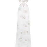 Crystal Emboridered Tulle Cut Out Gown With Crystal Stoned Borders