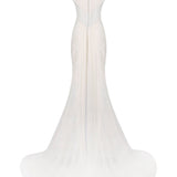 Silk Tulle Cowl Neckline Structural Dress With Draped Hips