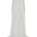Chiffon Silver Fully Sequined Kaftan With Crystal Belt