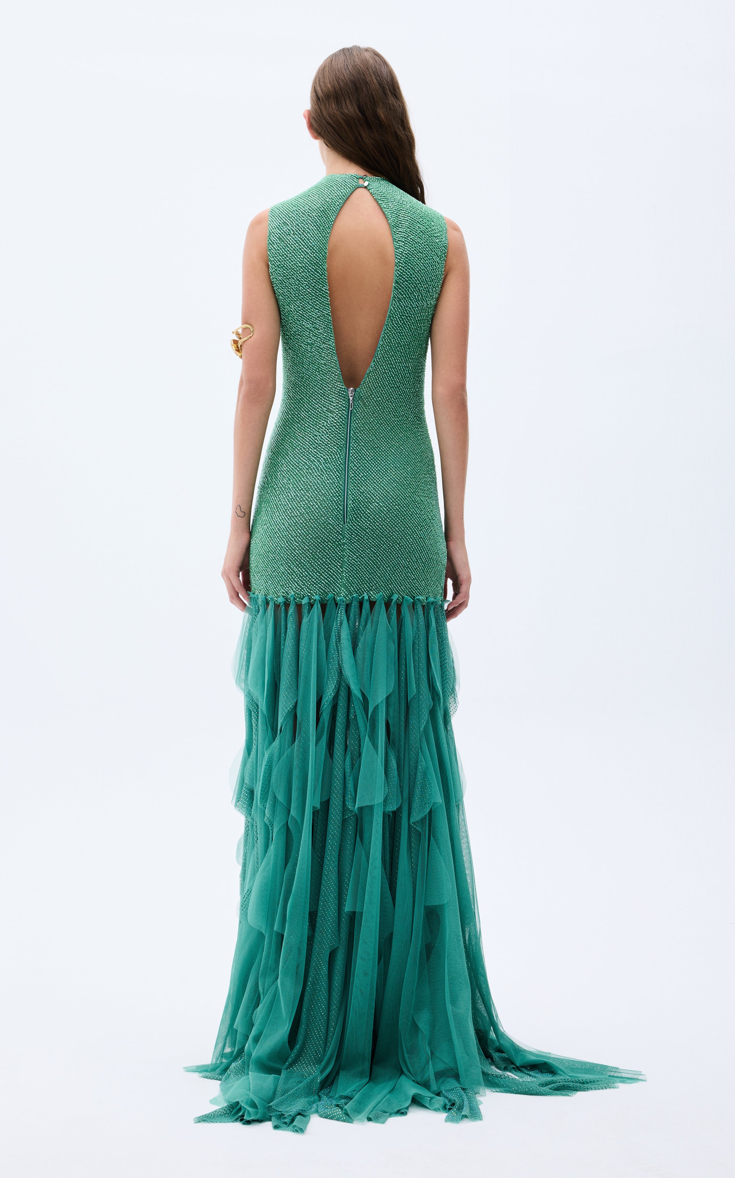 SS25-D-1024-green-40 raisa_vanessa green-sequined-net-gown-with-stone-embellished-laser-cut-fringes