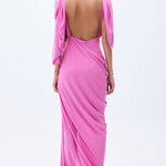 SS25-D-1029-pink-38 raisa_vanessa pink-maxi-dress-with-slit-red-rope-detail-on-shoulders