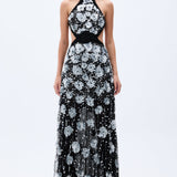 SS25-D-1035-black-34 raisa_vanessa flower-shaped-sequin-embroidered-black-net-gown-with-handmade-belt-detail