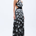 SS25-D-1035-black-36 raisa_vanessa flower-shaped-sequin-embroidered-black-net-gown-with-handmade-belt-detail