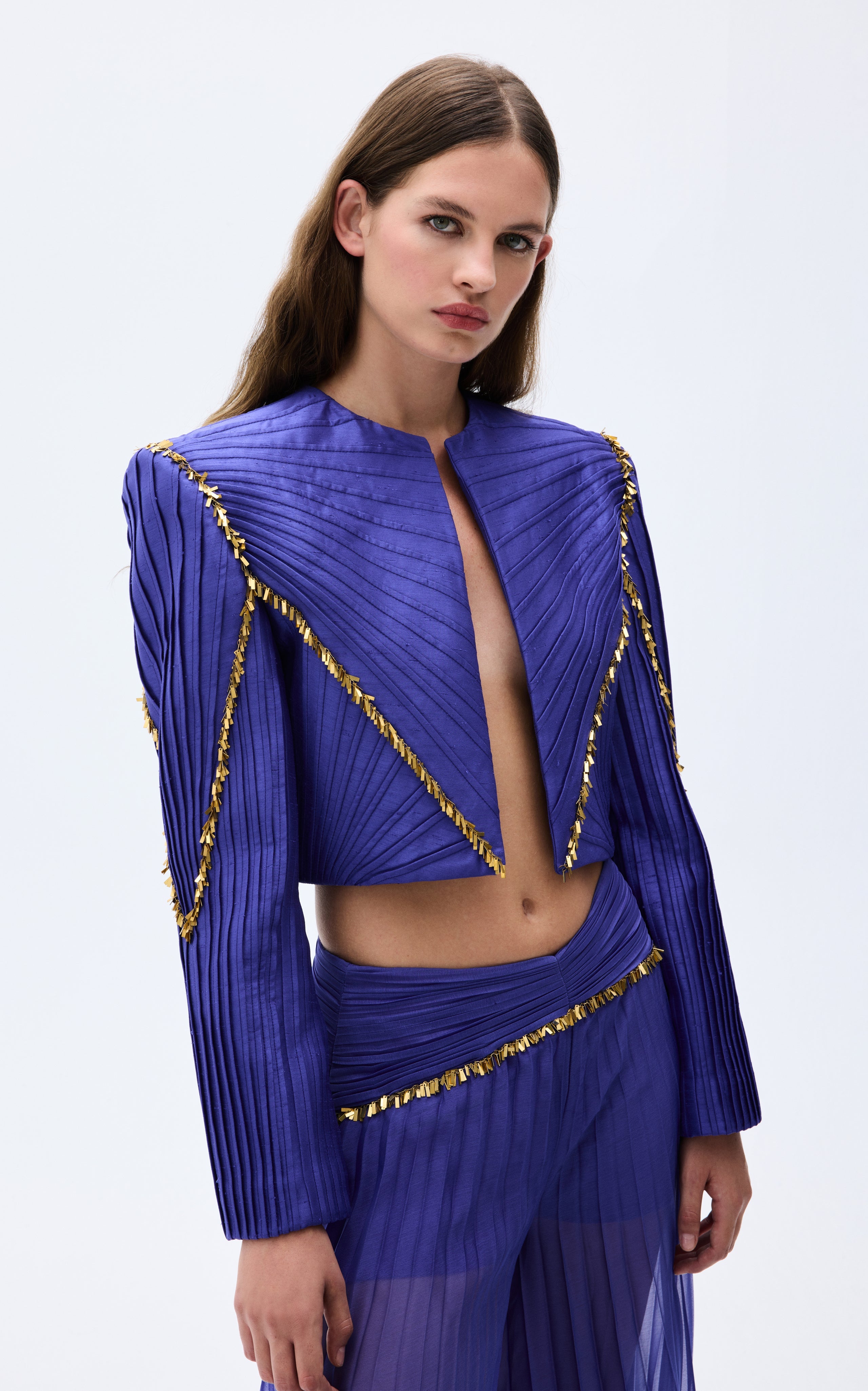 SS25-J-1001-purple-38 raisa_vanessa shantung-jacket-with-nervure-sewing-gold-chain-detail