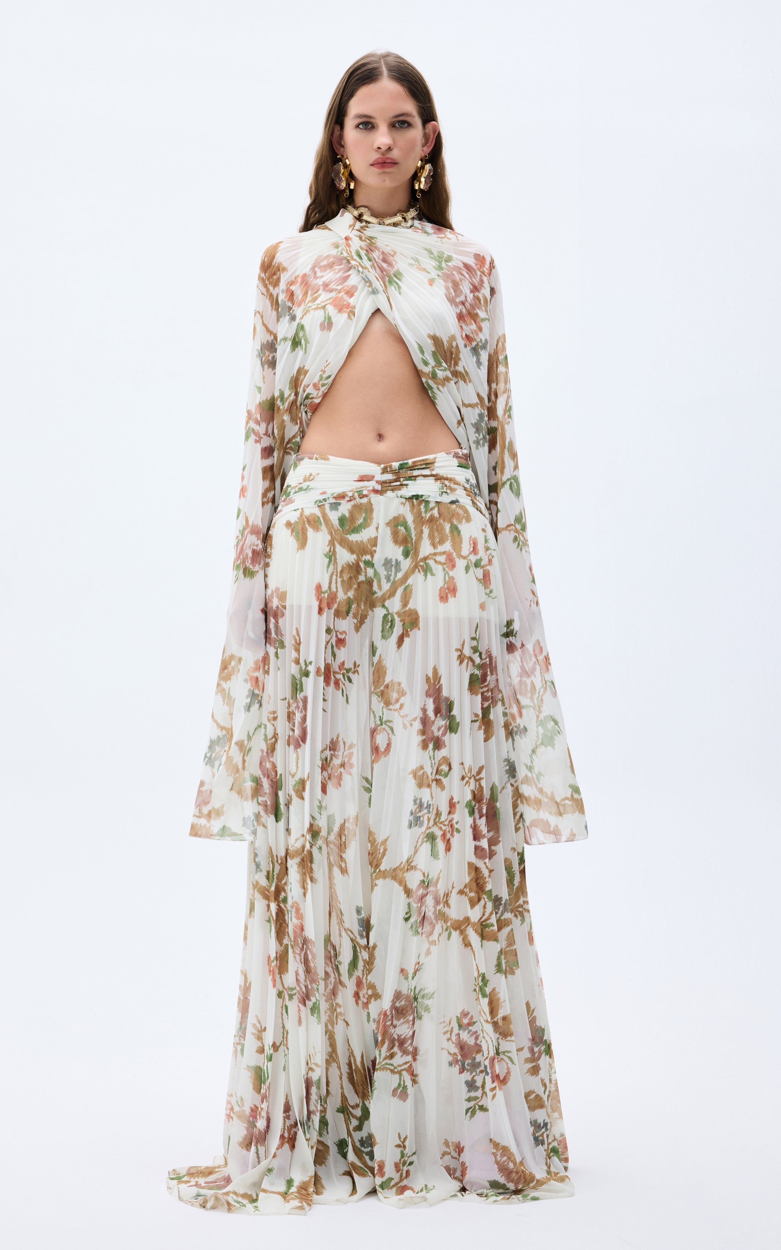 SS25-T-1007-printed-34 raisa_vanessa pleated-chiffon-flower-printed-top-with-flare-sleeves