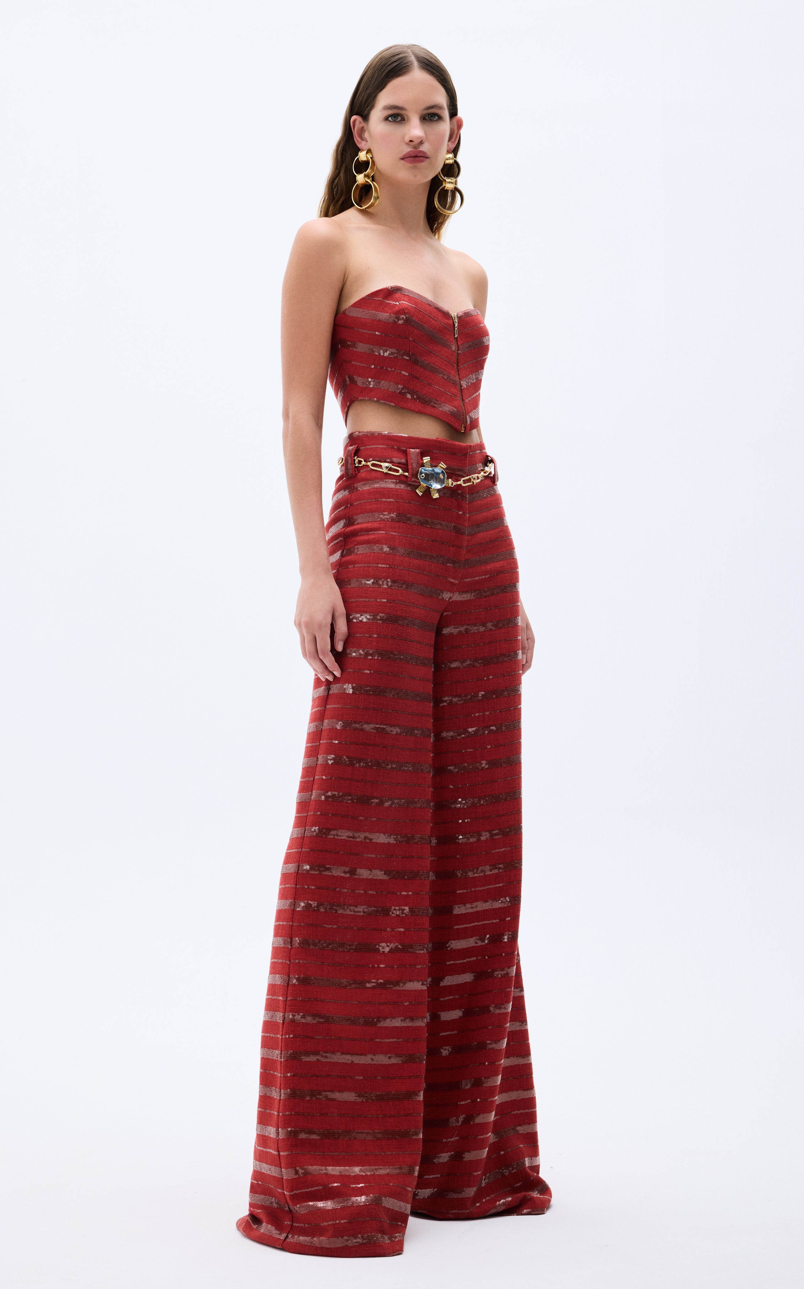 SS25-T-1008-brick-36 raisa_vanessa brick-linen-corset-top-with-sequined-stripes