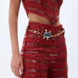 SS25-T-1008-brick-38 raisa_vanessa brick-linen-corset-top-with-sequined-stripes
