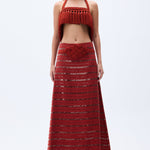 SS25-S-1007-brick-34 raisa_vanessa brick-linen-maxi-skirt-with-sequined-stripes-handmade-belt-detail