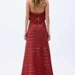 SS25-S-1007-brick-40 raisa_vanessa brick-linen-maxi-skirt-with-sequined-stripes-handmade-belt-detail
