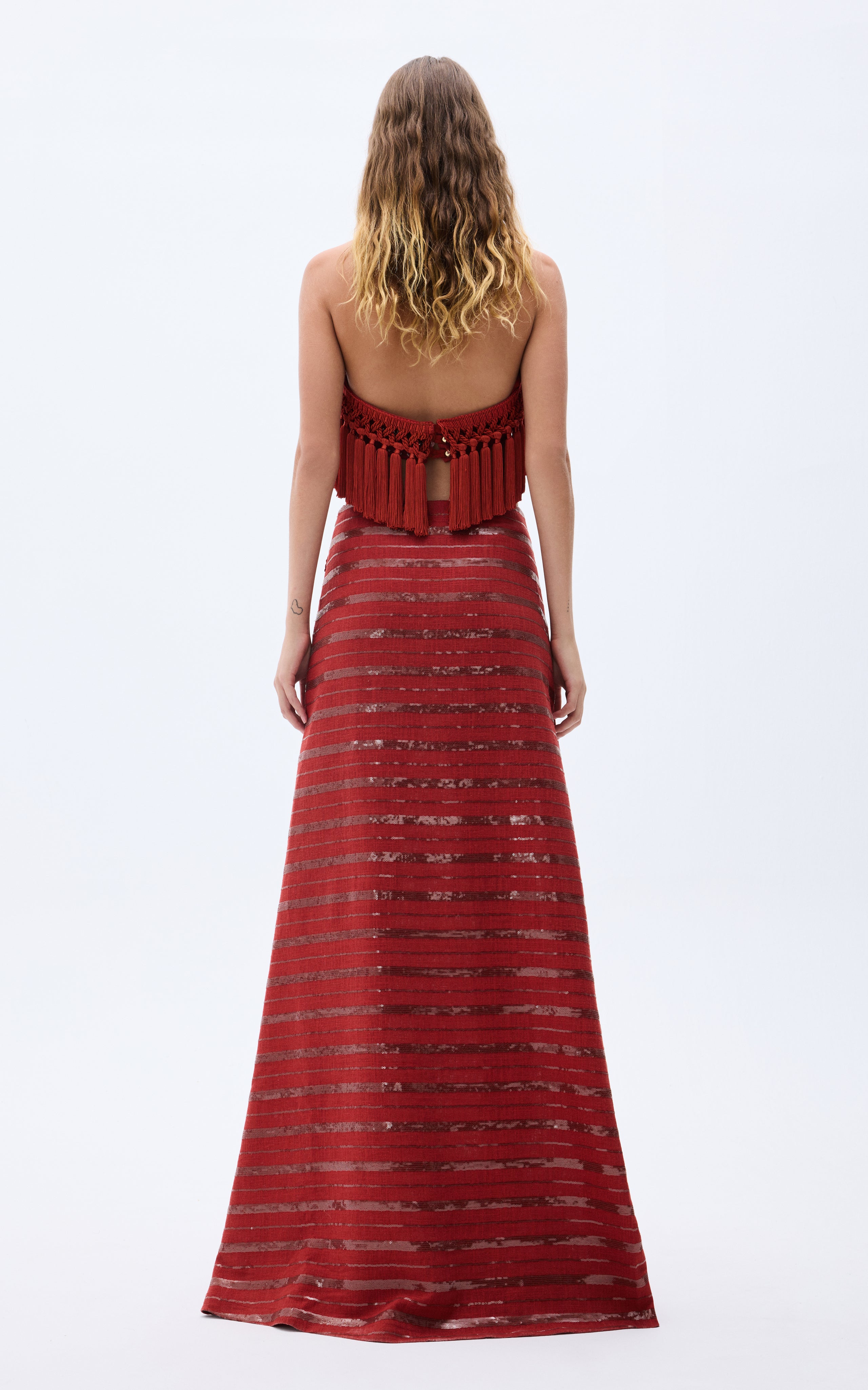 SS25-S-1007-brick-40 raisa_vanessa brick-linen-maxi-skirt-with-sequined-stripes-handmade-belt-detail