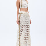 Brode Crop Top With Embroidery Strip Detail