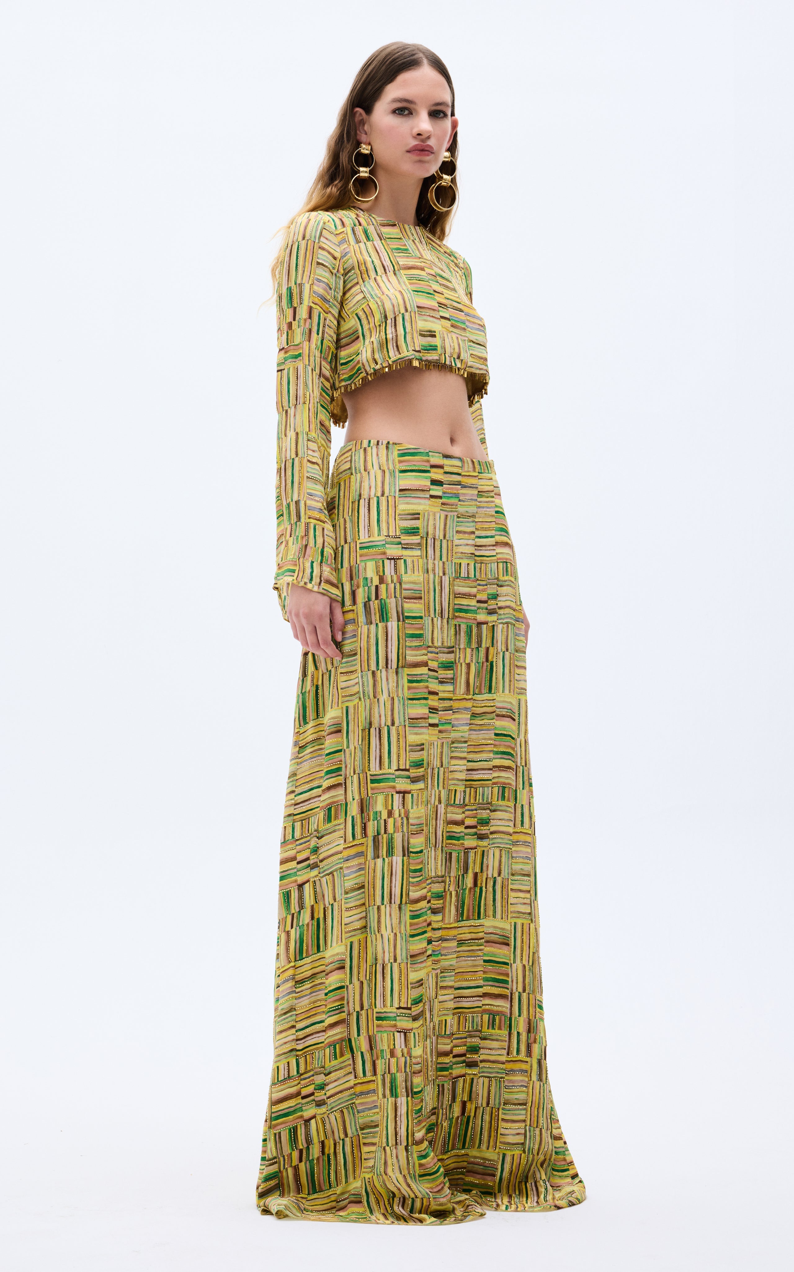 SS25-T-1014-printed-36 raisa_vanessa gold-beaded-printed-chiffon-crop-top-with-gold-chain-detail