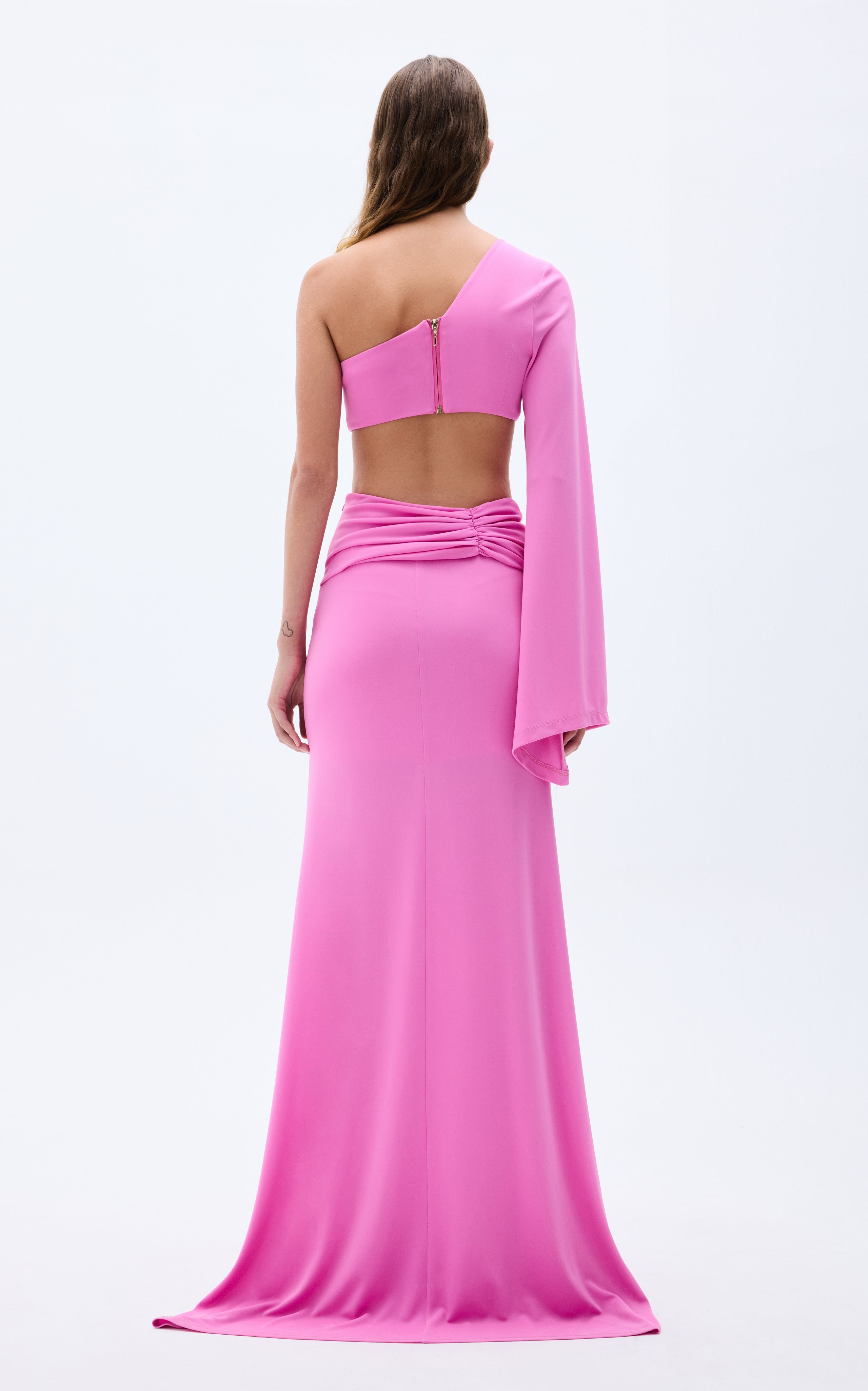 Vanessa Ropes Pink Maxi Skirt With Red Rope Detail – RAISA VANESSA