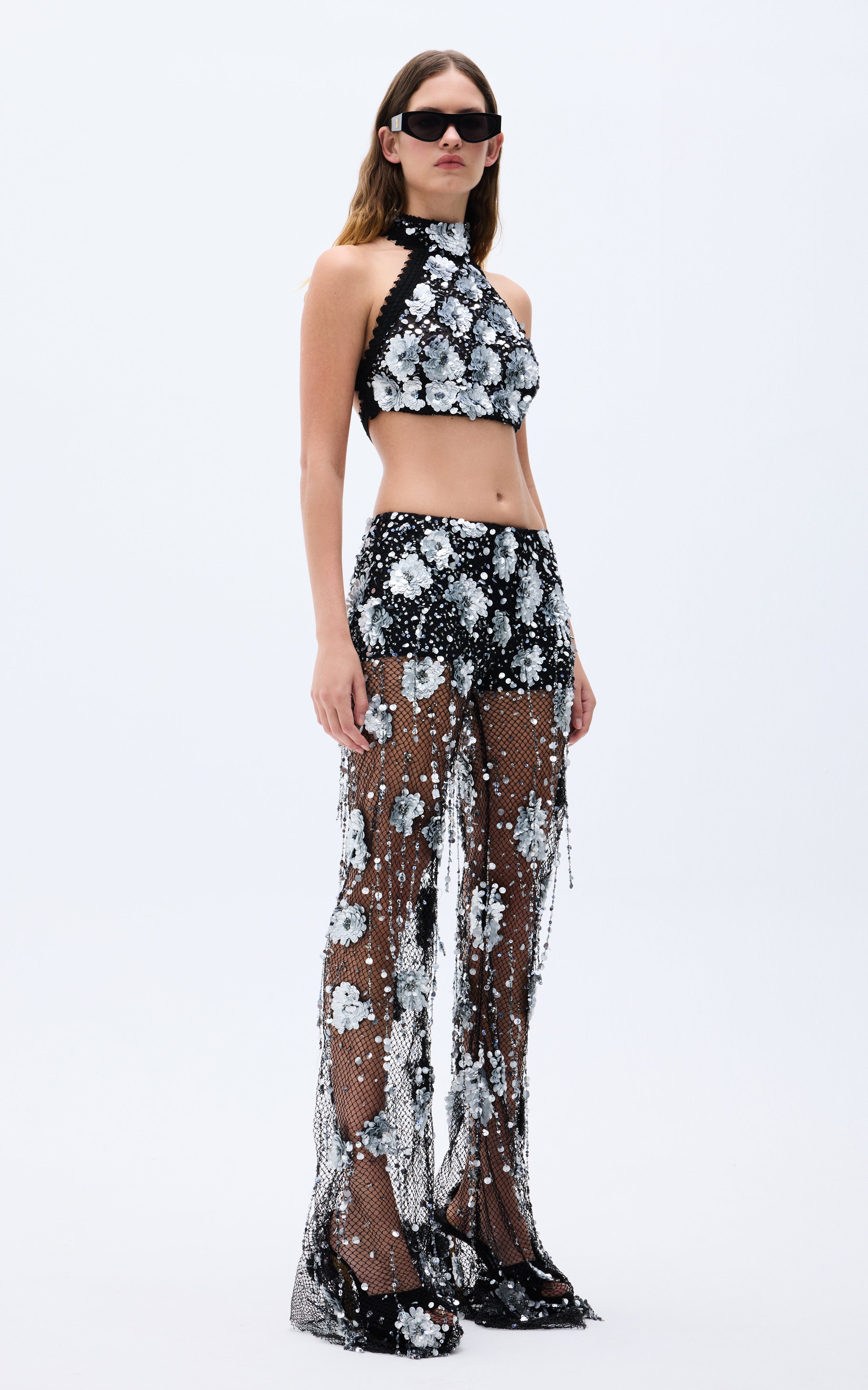 SS25-T-1025-black-36 raisa_vanessa flower-shaped-sequin-embroidered-black-net-crop-top