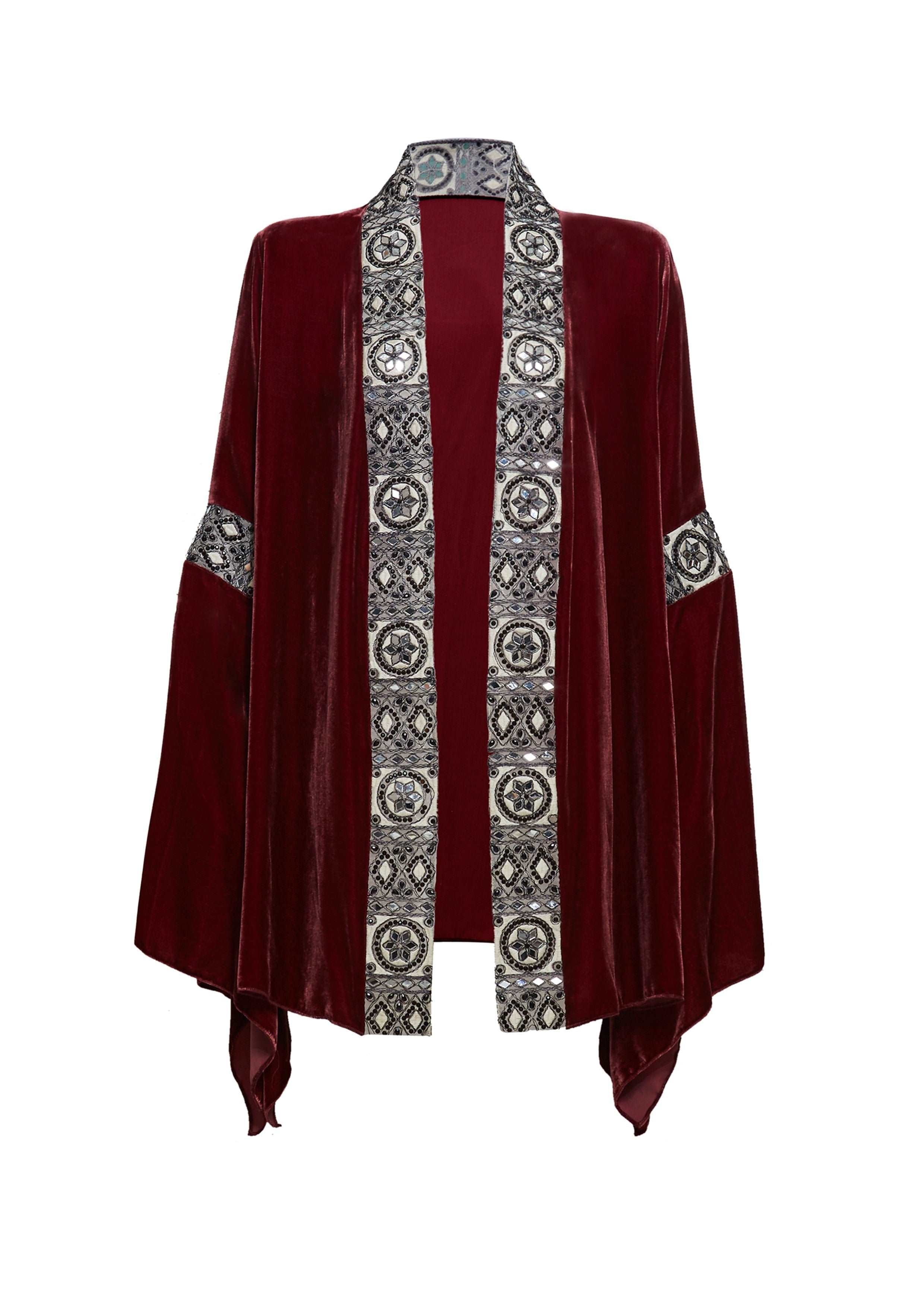 Bordeaux Velvet Kimono