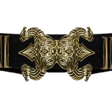 Black Silk Velvet Dragon Belt