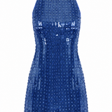 Sequined Halter Neck Mini Dress