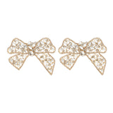 Gold Metal Ribbon Earrings