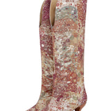 Low Heeled Ethnic Patterned Boots