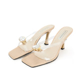 Nude Strap Sandal Heels