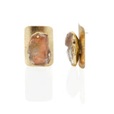 Gold Metal Earrings With Swarovski Stone