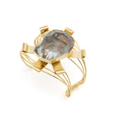 Gold Metal Bracelet With Swarovski Stone